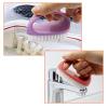 Hitefu 2 Pcs Small Scrub Brush, Multi-Purpose Scrubber Cleaner Brush, Lightweight Nylon Brushes with Soft Bristles for Bathroom/Kitchen/Floor (Pink & Purple) view 4