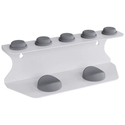 White Steel Hair Dryer Curling Iron Storage Organizer Rack Wall Mounted Countertop Holder