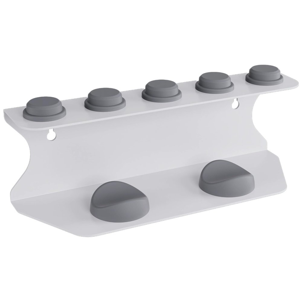 White Steel Hair Dryer Curling Iron Storage Organizer Rack Wall Mounted Countertop Holder