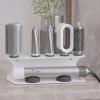 White Steel Hair Dryer Curling Iron Storage Organizer Rack Wall Mounted Countertop Holder view 2