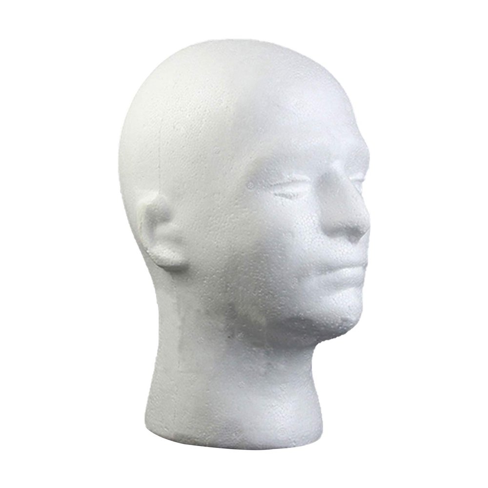 11 Inch Male Foam Head White Male Mannequin Head for Display Wigs Hats Headphone Mask Sunglasses Scarf for Store Salon Home (1 Pack)