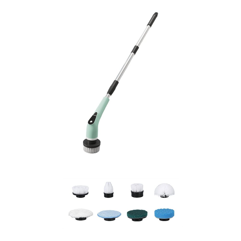 ANGESHA Electric Multipurpose Brush 9 in 1 with 5Speeds Detachable Adjustable Handle for Bath Tub Car Tile Floor