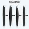 [4+1 Pack] Precision Tweezers Set with Travel Case, Professional Stainless Steel Eyebrow Tweezers for Women & Men, Multi-Purpose for Facial Hair & Ingrown Hair Removal view 2