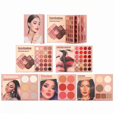 67 Color Shimmer Matte Eye Shadow Lip Gloss Highlight Blush Repair Multifunctional Book Shape Eye Shadow Plate Makeup Eyeshadow
