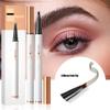 2 Pcs Microblading Eyebrow Pen, Waterproof Microblading Eyebrow Pencil, Eye Brow Pen with 4 Micro-Fork Tip, Natural Makeup Long-Lasting Fine Stroke Magic Eyebrow Pencil Stay on All Day (Dark Brown) view 2