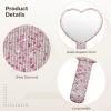 2 Pieces Rhinestone Handle Heart Mirror Set, Small and Silver Hand Mirror for Makeup and Travel, Crystal Design Compact Mirror Measuring 6.3 in X 4.3 in view 4
