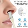 2-in-1 Nasal Hair Cutter, Upgraded 360 Rotating Nostril Hair Removal Tool, Double Sided Nose Hair Blade, Nose Hair Trimmer with Ear Picker for Women Men Travel Essentials (Beige, 3Pcs) view 3