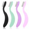 4PCS Folding Eyelash Comb, Folding Stainless Steel Eyelash Brush Separator Tool Eyebrow Comb Lash for Clump-Free Mascara, Lash Separator Tool (Pink, Black, Purple, Green) view 1