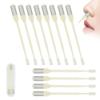 2-in-1 Nasal Hair Cutter, Upgraded 360 Rotating Nostril Hair Removal Tool, Double Sided Nose Hair Blade, Nose Hair Trimmer with Ear Picker for Women Men Travel Essentials (Beige, 12Pcs) view 1