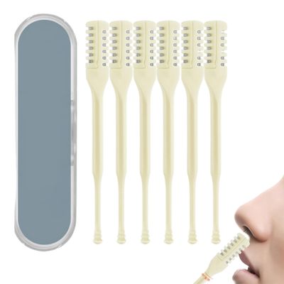 6Pcs Nose Hair Cutter 360 Rotating Double Sided, Portable Nasal Hair Cutter Manual for Women and Men