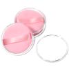 2 Pcs 2.1 Inch Pink Round Setting Puff Soft Powder Puffs for Body Includes 2pcs Container Small Makeup Puff Soft Velour Powder Puffs for Loose Body Skin-Friendly Beauty Makeup Tools view 1