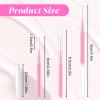 100 Pcs Micro Eyebrow Brush with Cap Portable Brow Lamination Brush Pink Micro Spoolies Eyebrow Lamination Brushes Professional Beauty Mini Mascara Wands for Eyelash Extensions Tool view 2