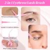 100 Pcs Micro Eyebrow Brush with Cap Portable Brow Lamination Brush Pink Micro Spoolies Eyebrow Lamination Brushes Professional Beauty Mini Mascara Wands for Eyelash Extensions Tool view 3
