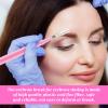 100 Pcs Micro Eyebrow Brush with Cap Portable Brow Lamination Brush Pink Micro Spoolies Eyebrow Lamination Brushes Professional Beauty Mini Mascara Wands for Eyelash Extensions Tool view 4