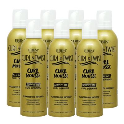 EBIN NEW YORK Braid Mousse  7x Curl & Twist Curl Mousse 354ml Defining Styling Foam for Braids, Twist-Outs, and Protective Styles  Moisturizing and Lightweight Formula  Gift Set (7 Items)