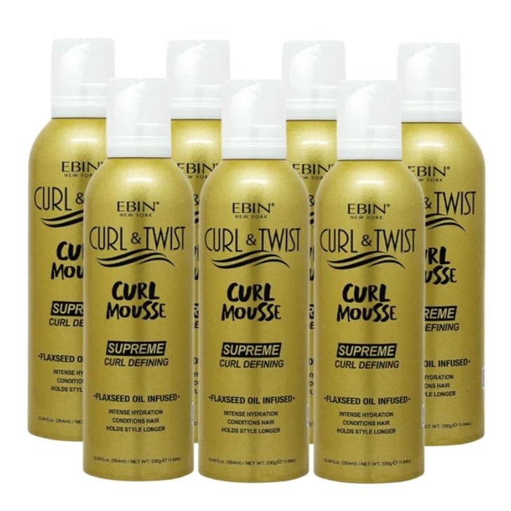 EBIN NEW YORK Braid Mousse  7x Curl & Twist Curl Mousse 354ml Defining Styling Foam for Braids, Twist-Outs, and Protective Styles  Moisturizing and Lightweight Formula  Gift Set (7 Items)