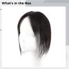 10-Inch Human Hair Topper, Clip-in Hairpiece with Easy Adjustable Wear, Realistic Hairline Seamless Center Part Short Bob, for Women Natural Black view 4