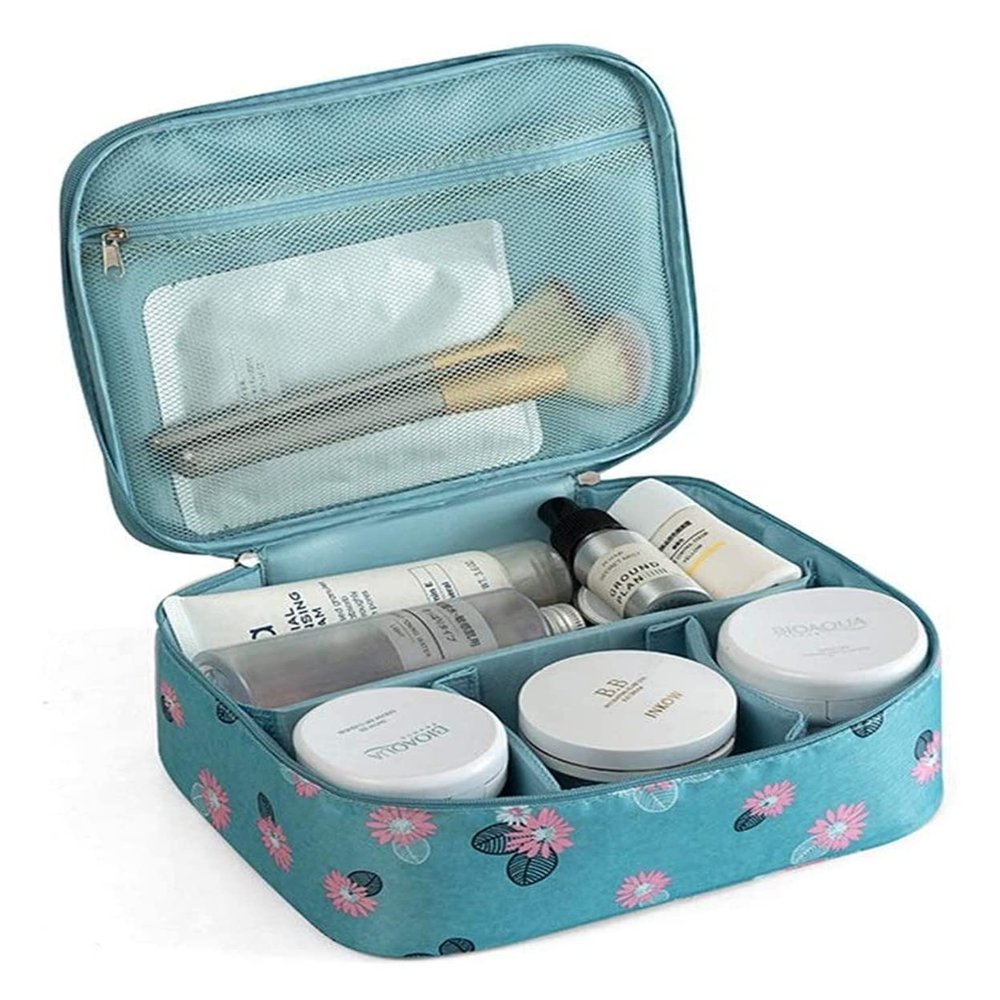 Nylon Toiletry Bag - Large Waterproof Shower Bag - Travel Toiletries Bag for Menand Women - Toiletry Bag for Men and Women - Bag for Travel(Daisy Flower,Type A)