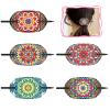 BAYUNOE 5Pcs Hair Pins for Women Vintage Diamond Art Painting Flat Hairs Clips Leather Drill Mosaic Kits Rhinestone French Hair Sticks for Bun Updo Chignon-Mandala03 view 1