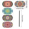 BAYUNOE 5Pcs Hair Pins for Women Vintage Diamond Art Painting Flat Hairs Clips Leather Drill Mosaic Kits Rhinestone French Hair Sticks for Bun Updo Chignon-Mandala03 view 4