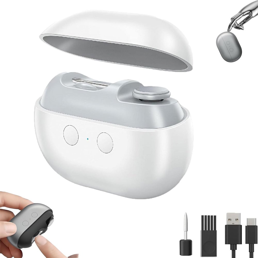 Easy Clip Electric Nail Clippers, Fanyil Easyclip Smart Nail Clipper, Vueeze Easyclip Smart Nail Clipper, Painless Grooming Rechargeable & Quiet, Cordless Automatic Fingernail Trimmer (White)