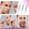 3 Pieces Stainless Steel Round Tip Tweezers Blunt Tip Tweezers Eyebrow Hair Removal Tweezer Makeup Cosmetic Tool Blunt Tips Tool view 4