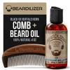 Beardilizer Premium Beard Comb - 100% Natural Black Ox Buffalo Horn & Sandalwood with Carrying Pouch, Anti-Static Fine & Coarse Teeth, Beard Oil Collection #18 Citrus Blast - Natural Ingredients - 4Oz view 1