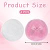 4 Pcs Large Powder Puff, 3.5 Inch Soft Fluffy Powder Puff for Body, Washable Reusable Makeup Puffs for Wet Dry Face & Body (Pink & White) view 3