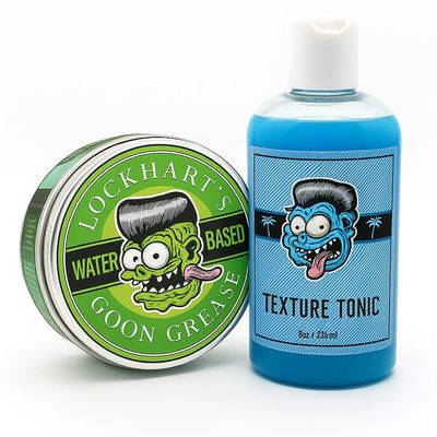 Lockharts Water Based Bundle - Contains 1 Pack of Water Based Goon Grease Pomade and 1 Pack of Blue Lagoon Texture Tonic