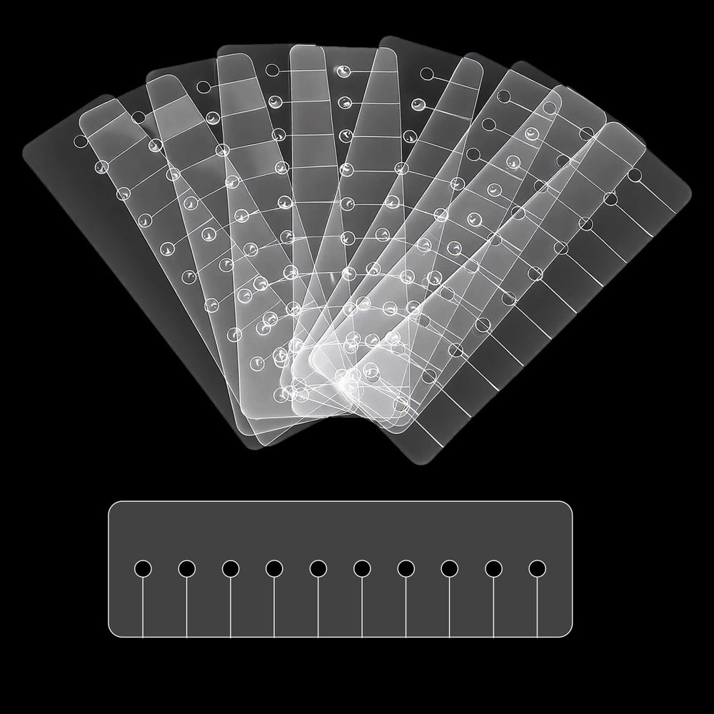 10 Pcs Heat Shield Guards for Hair Extension Fusion Glue Protector Templates Multi Hole Shield Spacers Clear Plastic Spacers