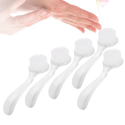 5PCS Nail Dust Brush, Portable Flexible Remover Nail Dust Collector Manicure Brush Clean up Tools for Home or Salon Use (white)
