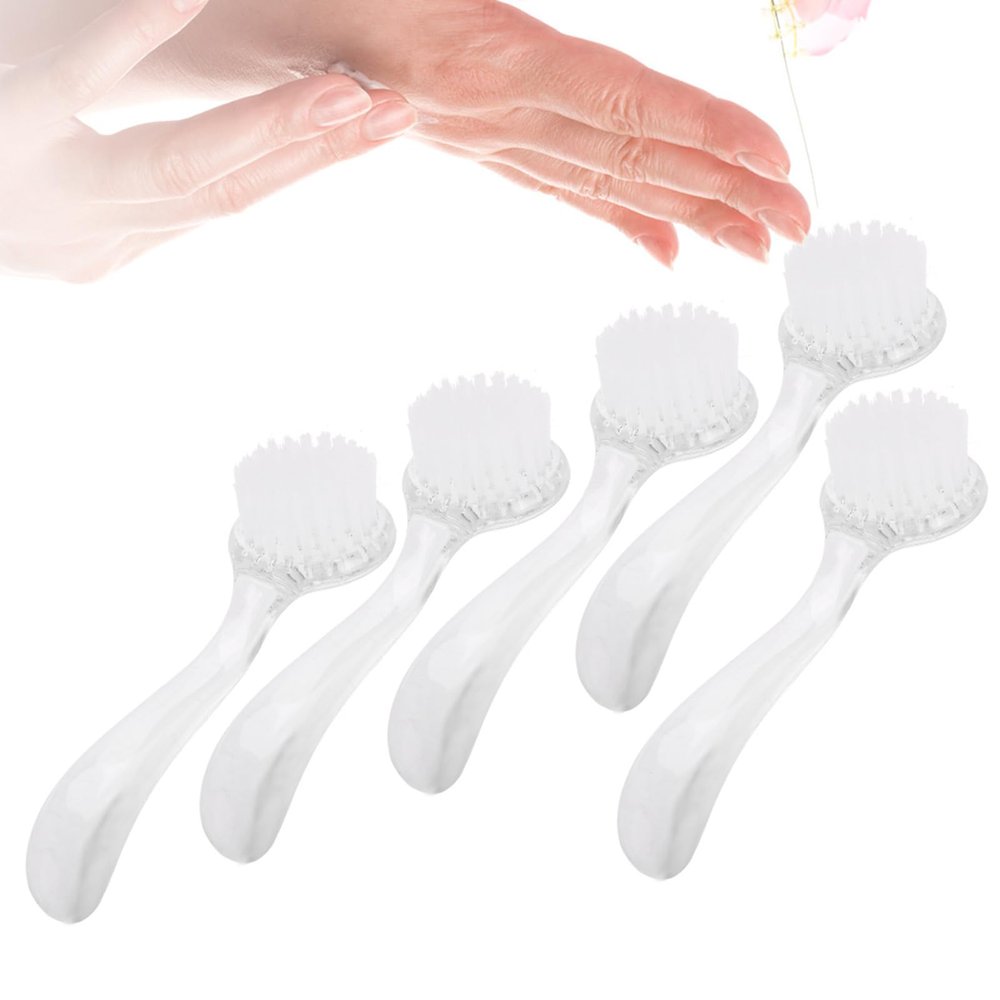 5PCS Nail Dust Brush, Portable Flexible Remover Nail Dust Collector Manicure Brush Clean up Tools for Home or Salon Use (white)