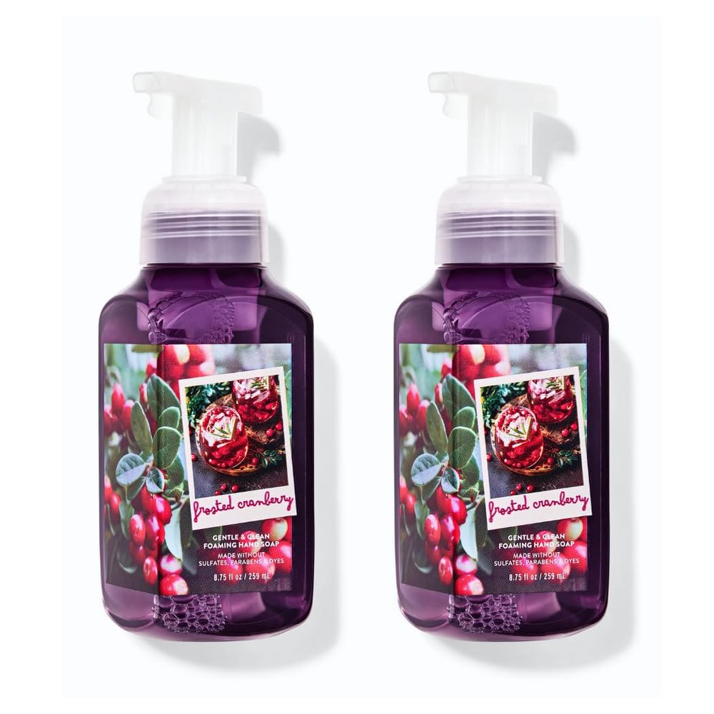 Bath & Body Frosted Cranberry Gentle Foaming Hand Soap 2-pack 8.75 fl. oz. each (Packaging Design Styles May Vary)