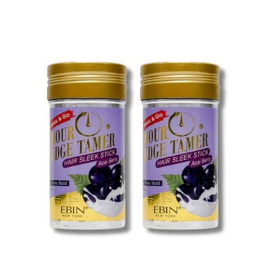EBIN NEW YORK Wax Stick Hair Gel  2x 24 Hour Edge Tamer Sleek Hair Wax Stick Acai Berry 2.7 oz Bundle Styling for Smooth Edges, Flyaway Control, and Shine on All Hair-Types  Gift Set (2 Items)