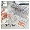 10/PCS Press-On Nail Storage Acrylic Boxes with Adhesive Sheets Transparent Clear Nail Boxes Jewelry Storage Tool&Accessories(10Pcs) view 4