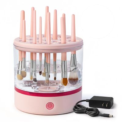 360 Electric Makeup Brush Cleaner  Dual Spin Makeup Brush Cleansing Machine Holds 17 Brushes, Portable Compact Design for Travel & Home Use, Perfect for Makeup Lovers & Professionals