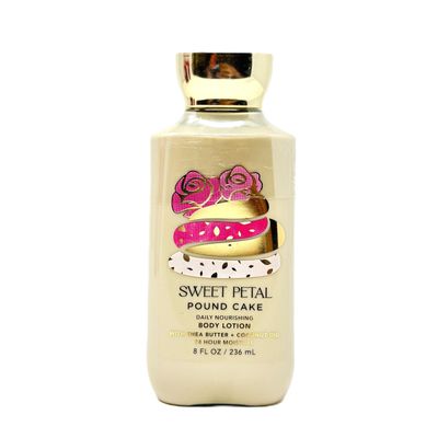 Bath and Body Daily Nourishing Body Lotion 24 Hour moisture (8 FL OZ / 236 ml, Sweet Petal Pound Cake)