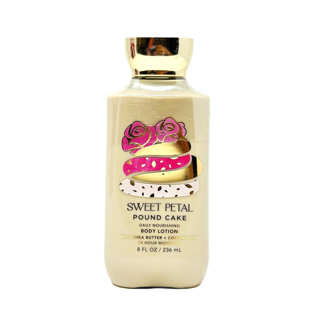 Bath and Body Daily Nourishing Body Lotion 24 Hour moisture (8 FL OZ / 236 ml, Sweet Petal Pound Cake)