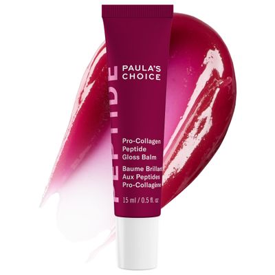 Paulas Choice Pro-Collagen Peptide Gloss Lip Balm, Hydrates & Smooths Lips, Sheer & Glossy Finish for Fuller Lips, Deep Plum Sheer Tint, Non-Sticky, Cruelty-Free, 0.5 oz