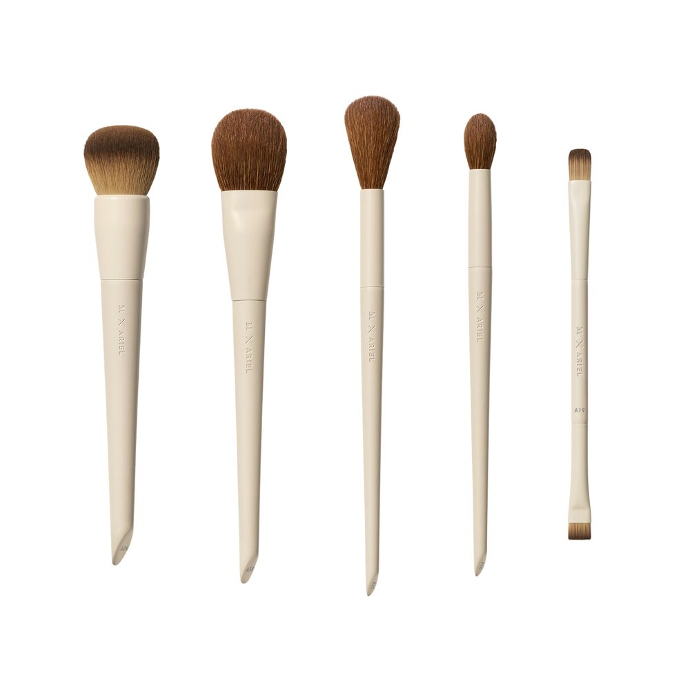 Morphe x Ariel Full Makeup Brush Collection - Includes A24 Foundation, A58 Cream Contour, A19 Dual-Ended Concealer, A14 Precision Setting, and A22 Blush Brushes (5 Piece Set)
