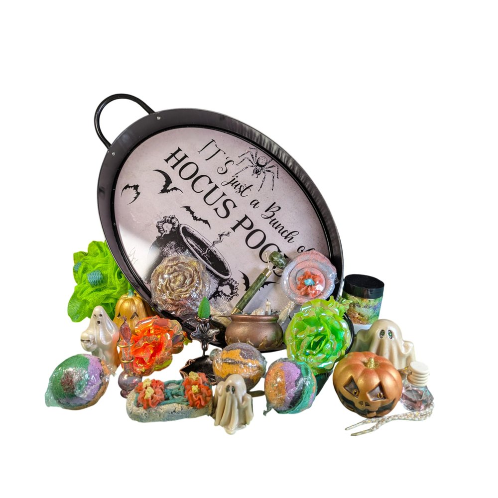 It's all "Just Hocus Pocus Bath Bouquet" | Spa Gift Basket | Handmade Soaps & More | Holiday Gift Basket | 12+ Items (Just Hocus Pocus)