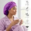 100% Mulberry Silk Medical Bonnet  Adjustable 19 Momme Double-Layer Reversible Hair Wrap  Stay-On Nurse Bonnet for Women, Long Curly Hair, Natural Hair Care, Real Silk Medical Cap  Handmade in USA (Purple) view 2