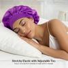 100% Mulberry Silk Medical Bonnet  Adjustable 19 Momme Double-Layer Reversible Hair Wrap  Stay-On Nurse Bonnet for Women, Long Curly Hair, Natural Hair Care, Real Silk Medical Cap  Handmade in USA (Purple) view 3