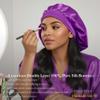 100% Mulberry Silk Medical Bonnet  Adjustable 19 Momme Double-Layer Reversible Hair Wrap  Stay-On Nurse Bonnet for Women, Long Curly Hair, Natural Hair Care, Real Silk Medical Cap  Handmade in USA (Purple) view 4