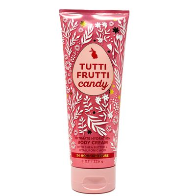 Bath and Body Ultimate Hydration Body Cream 24 hr Moisture (8 OZ / 226 g, Tutti Frutti Candy)