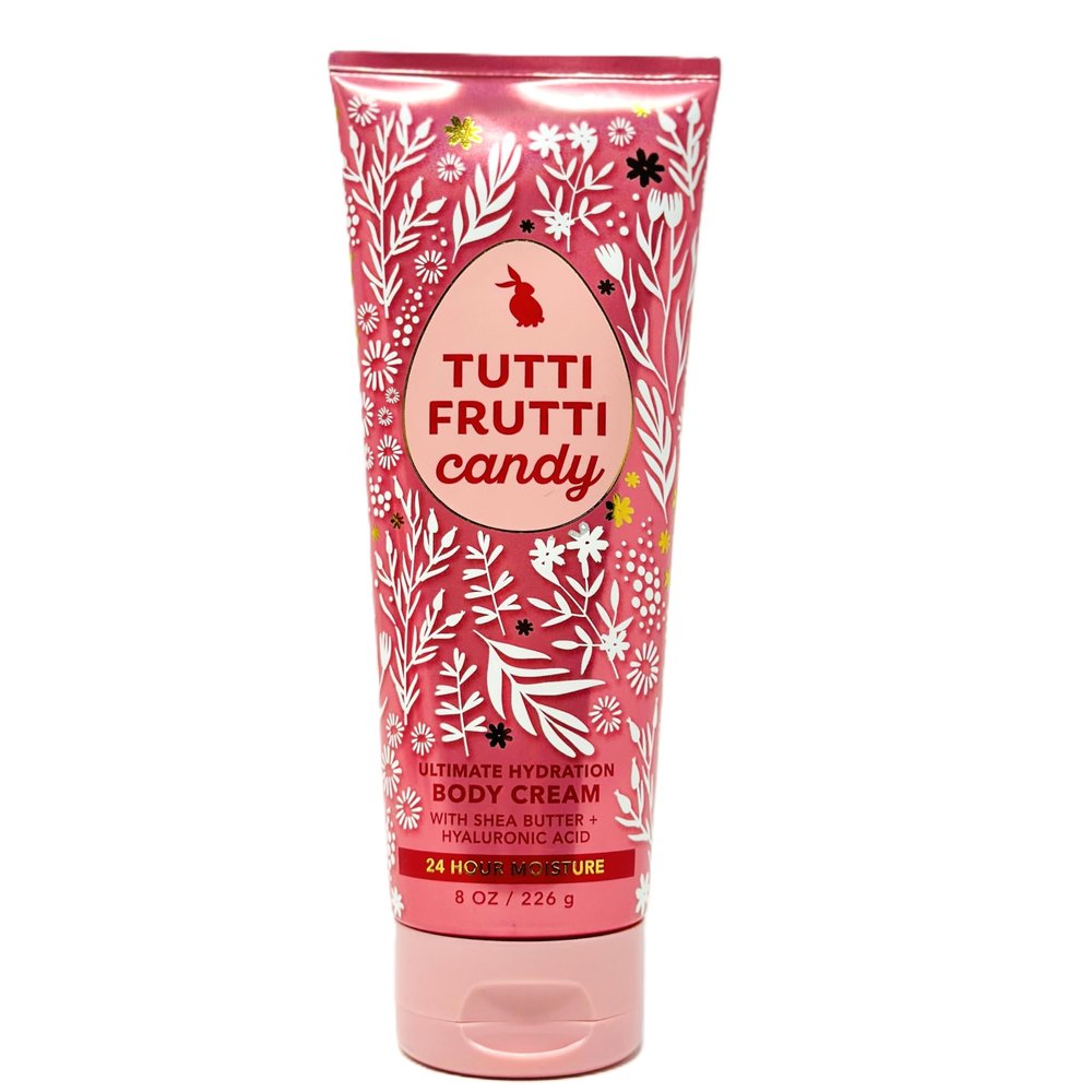 Bath and Body Ultimate Hydration Body Cream 24 hr Moisture (8 OZ / 226 g, Tutti Frutti Candy)