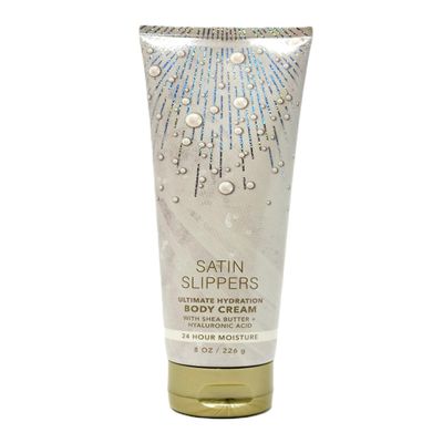 Bath and Body Ultimate Hydration Body Cream 24 hr Moisture (8 OZ / 226 g, Satin Slippers)