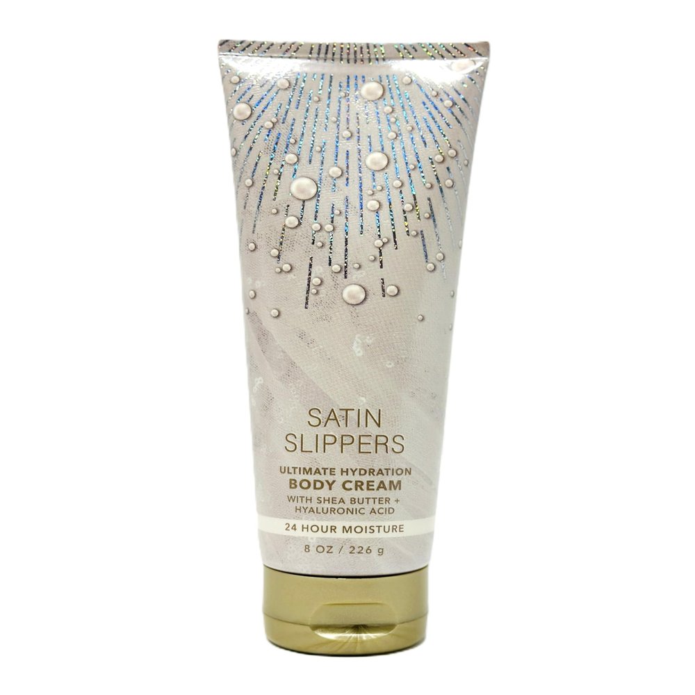 Bath and Body Ultimate Hydration Body Cream 24 hr Moisture (8 OZ / 226 g, Satin Slippers)