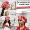100% Mulberry Silk Medical Bonnet  Adjustable 19 Momme Double-Layer Reversible Hair Wrap  Stay-On Nurse Bonnet for Women, Long Curly Hair, Natural Hair Care, Real Silk Medical Cap  Handmade in USA (Strawberry) view 3