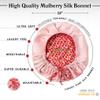 100% Mulberry Silk Medical Bonnet  Adjustable 19 Momme Double-Layer Reversible Hair Wrap  Stay-On Nurse Bonnet for Women, Long Curly Hair, Natural Hair Care, Real Silk Medical Cap  Handmade in USA (Strawberry) view 4